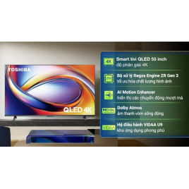 Smart Tivi QLED Toshiba AI 4K 55 inch 55M450RP